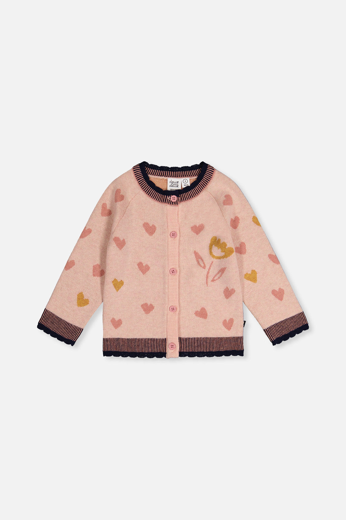 Deux par Girls Heart Jacquard Button-Front Knitted Cardigan