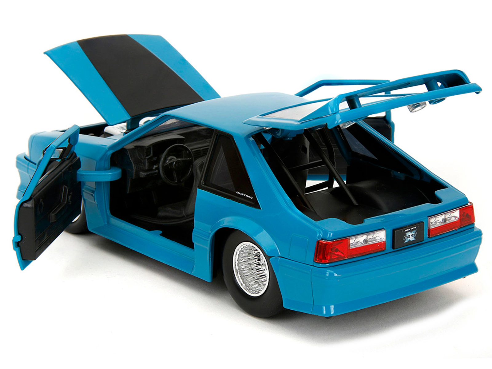 Jada 1989 Ford Mustang GT Blue with Black Hood Stripes "Fast & Furious" Series 1/24 Diecast Model Car by Jada