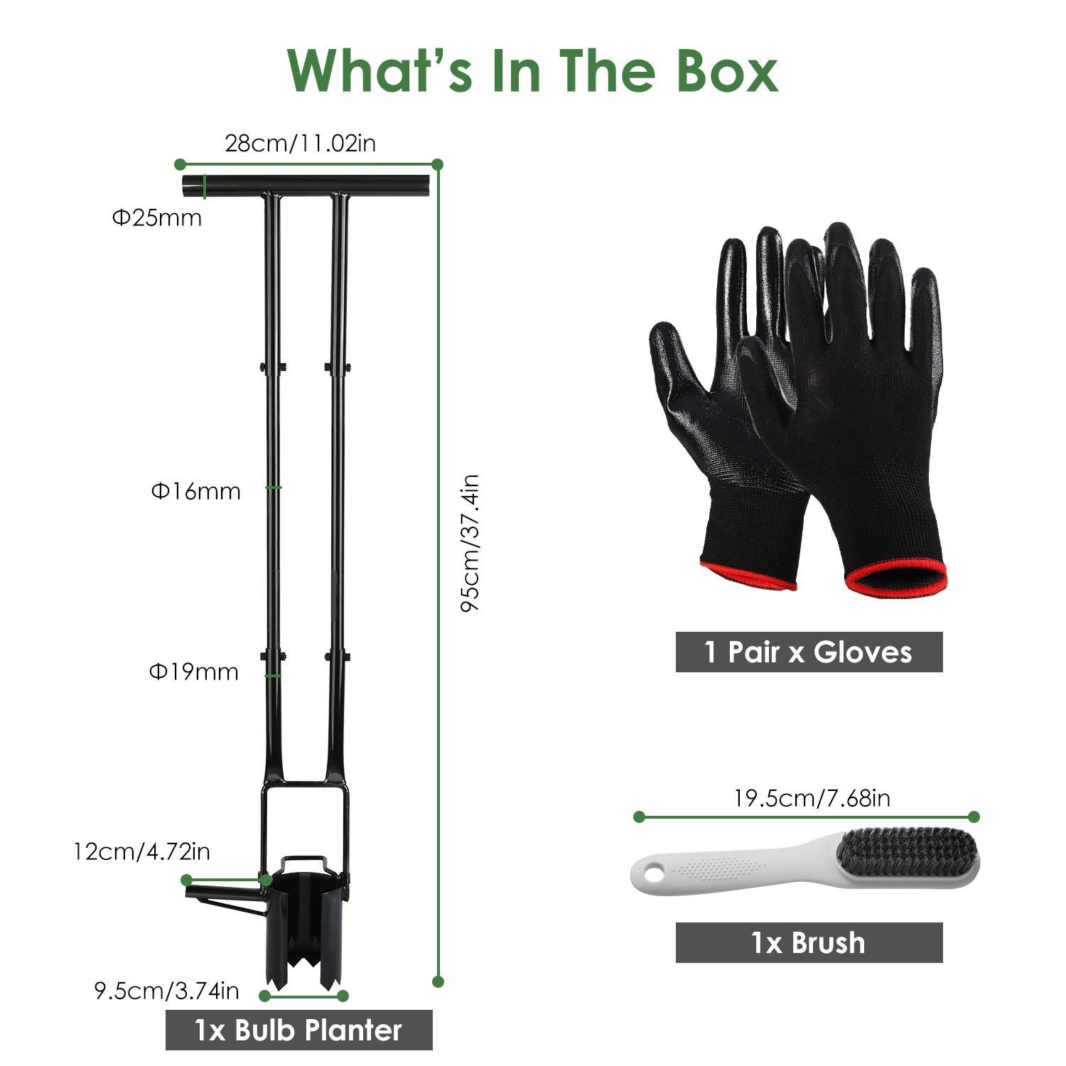 GBruno 5-in-1 Long Handle Bulb Planter Tool