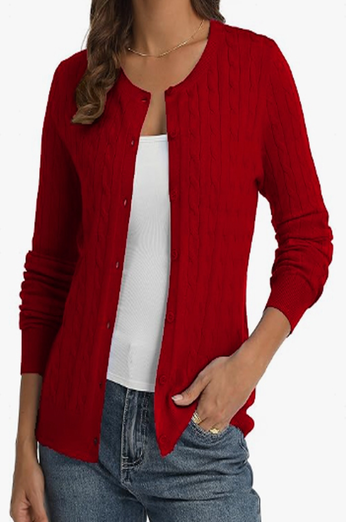 KOJOOIN Cable Knit Cardigan Sweaters for Women Lightweight Fall Outfits