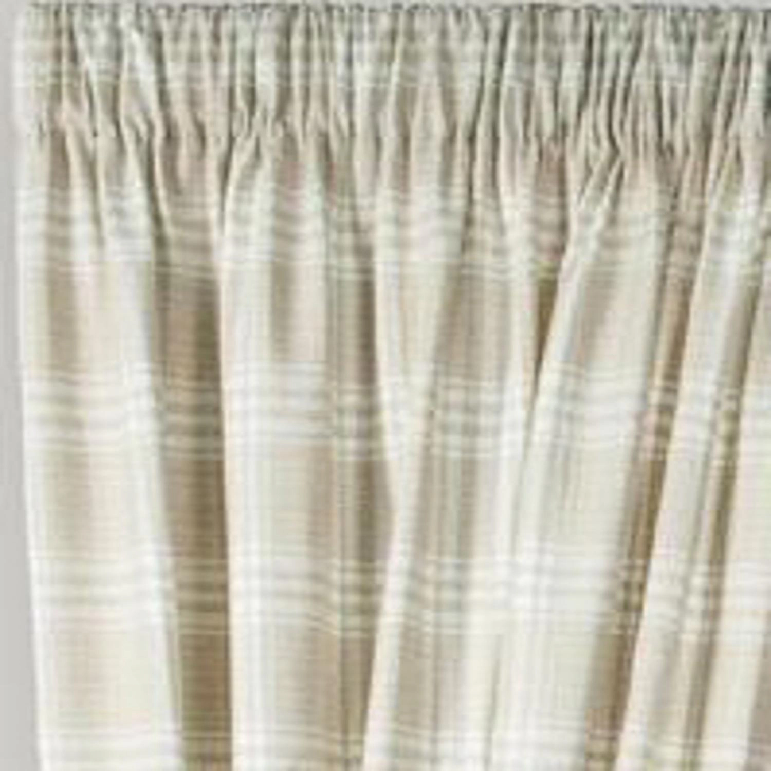 Ellis Curtain Bartlett Unlined 2-Piece Window Curtain Tailored Panels Pair With Ties - 90x63" Natural