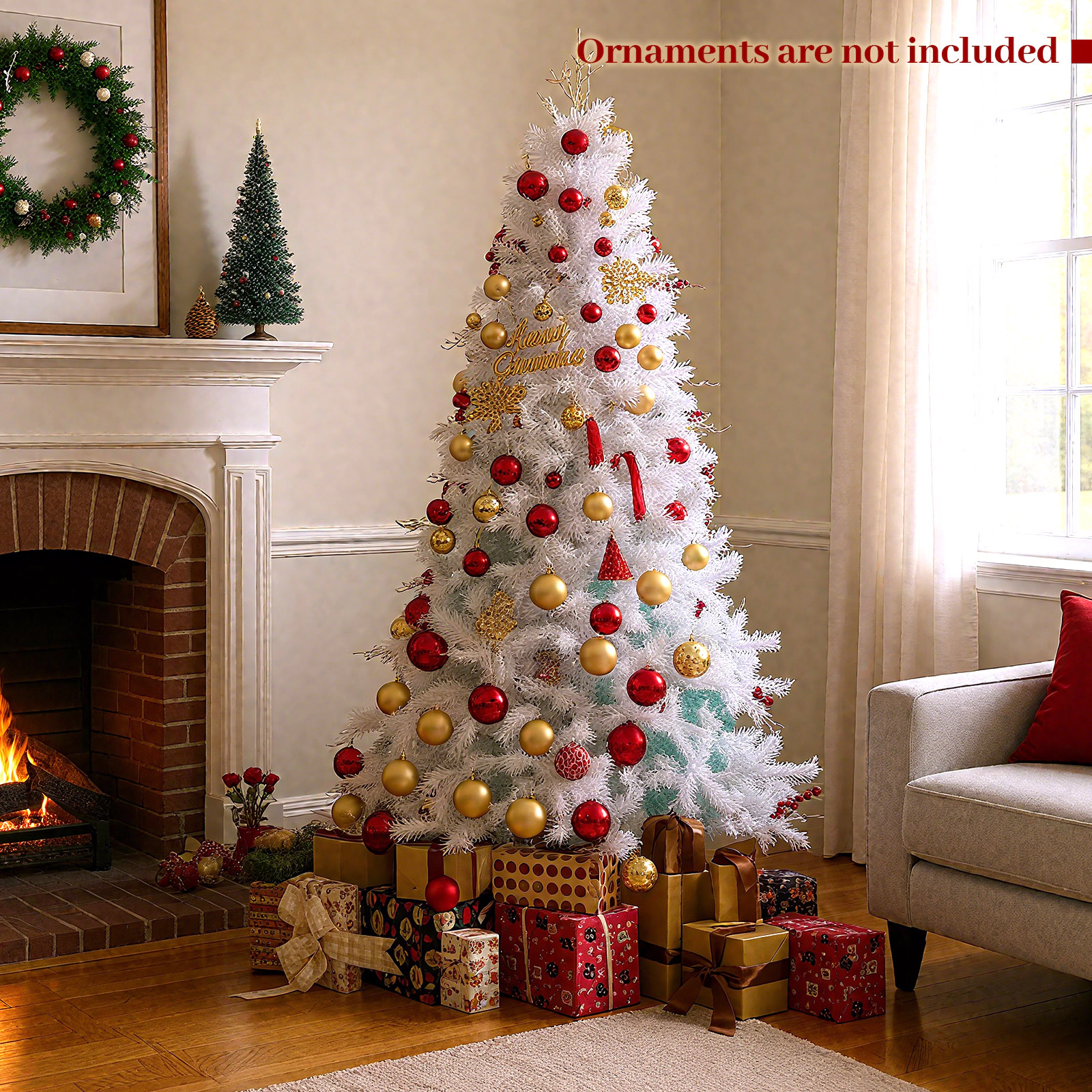 Costway 6/7 FT Pre-lit Artificial Christmas Tree with 599/855 Branch Tips & 250/350 LED Lights