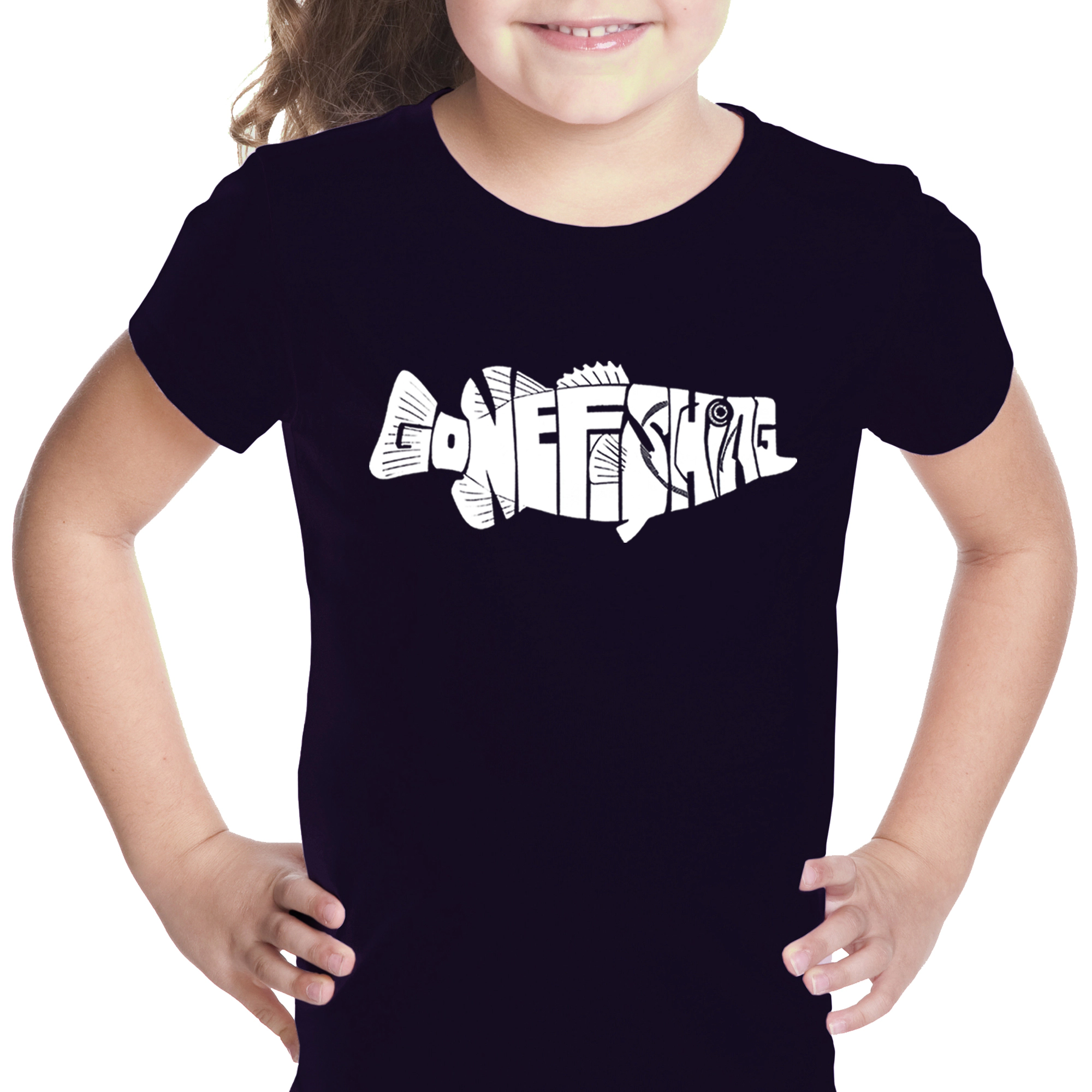 LA Pop Art Girls Word T-Shirt - Bass Gone Fishing