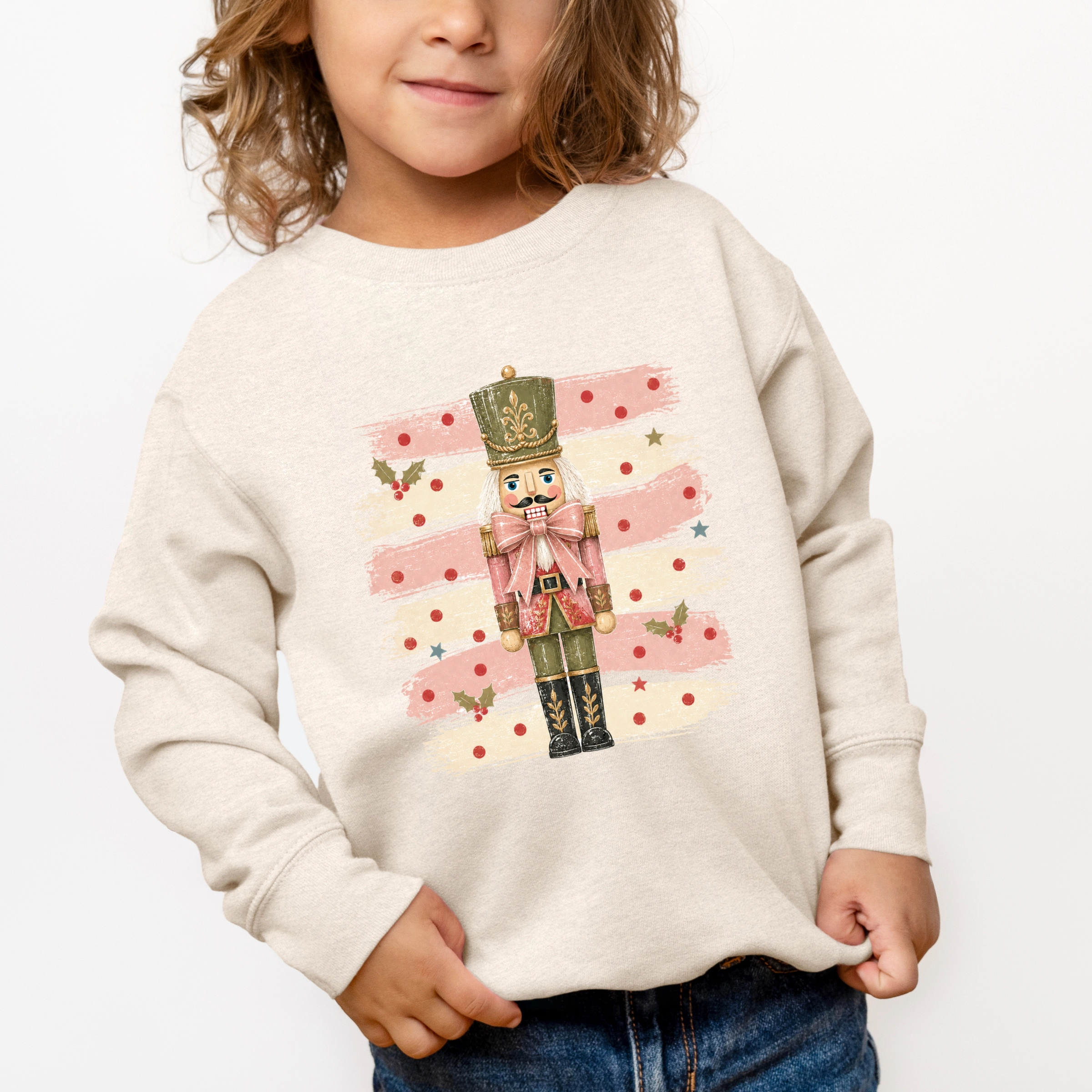The Juniper Shop - Toddler Graphic Sweatshirt Nutcracker Stripes and Polka Dots
