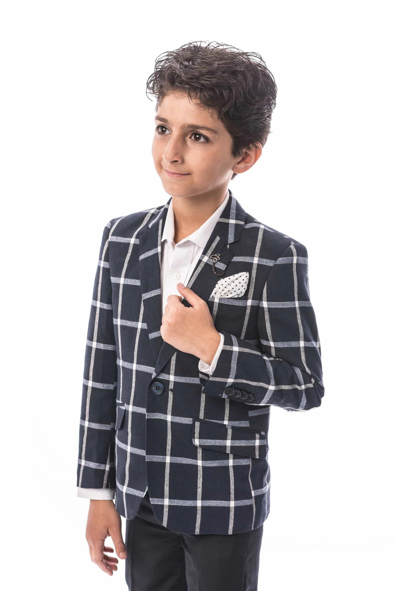 Elie Balleh Boys Slim Fit Classic Sports Coat Jacket