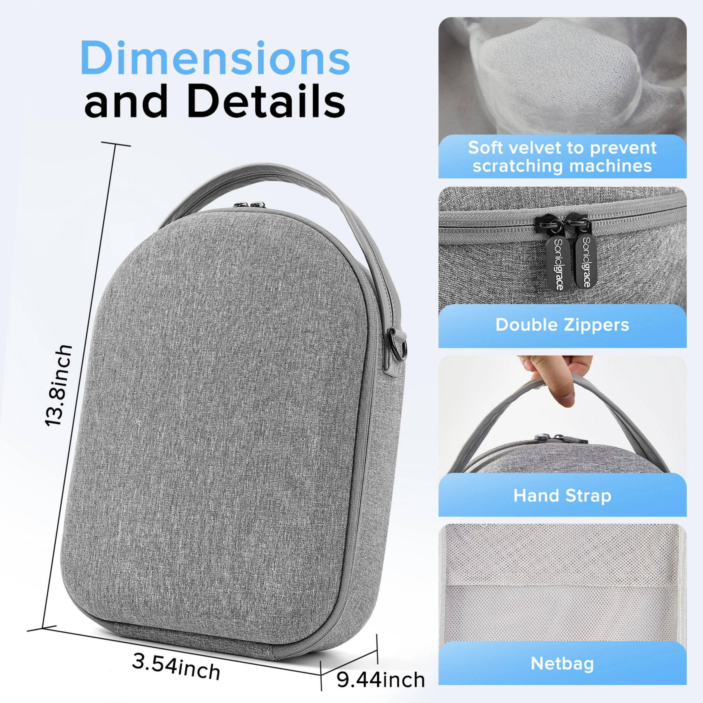 Sonicgrace Carrying Case for Meta Quest 2 3 3S