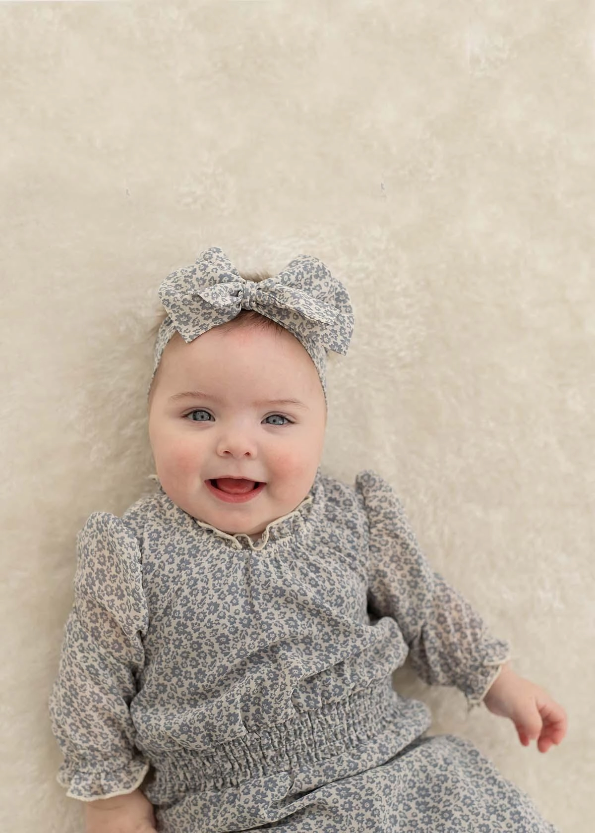 Mabel and Honey Remy Floral Woven Romper - Blue