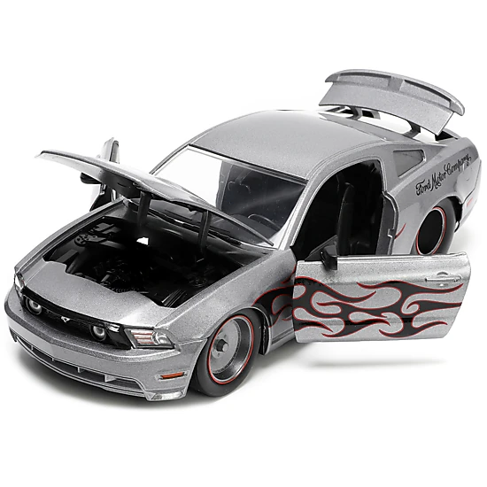 Jada 2010 Ford Mustang Gt Gray Metallic With Flames "Ford Motor Company" "Bigtime Muscle" Series 1/24 Diecast