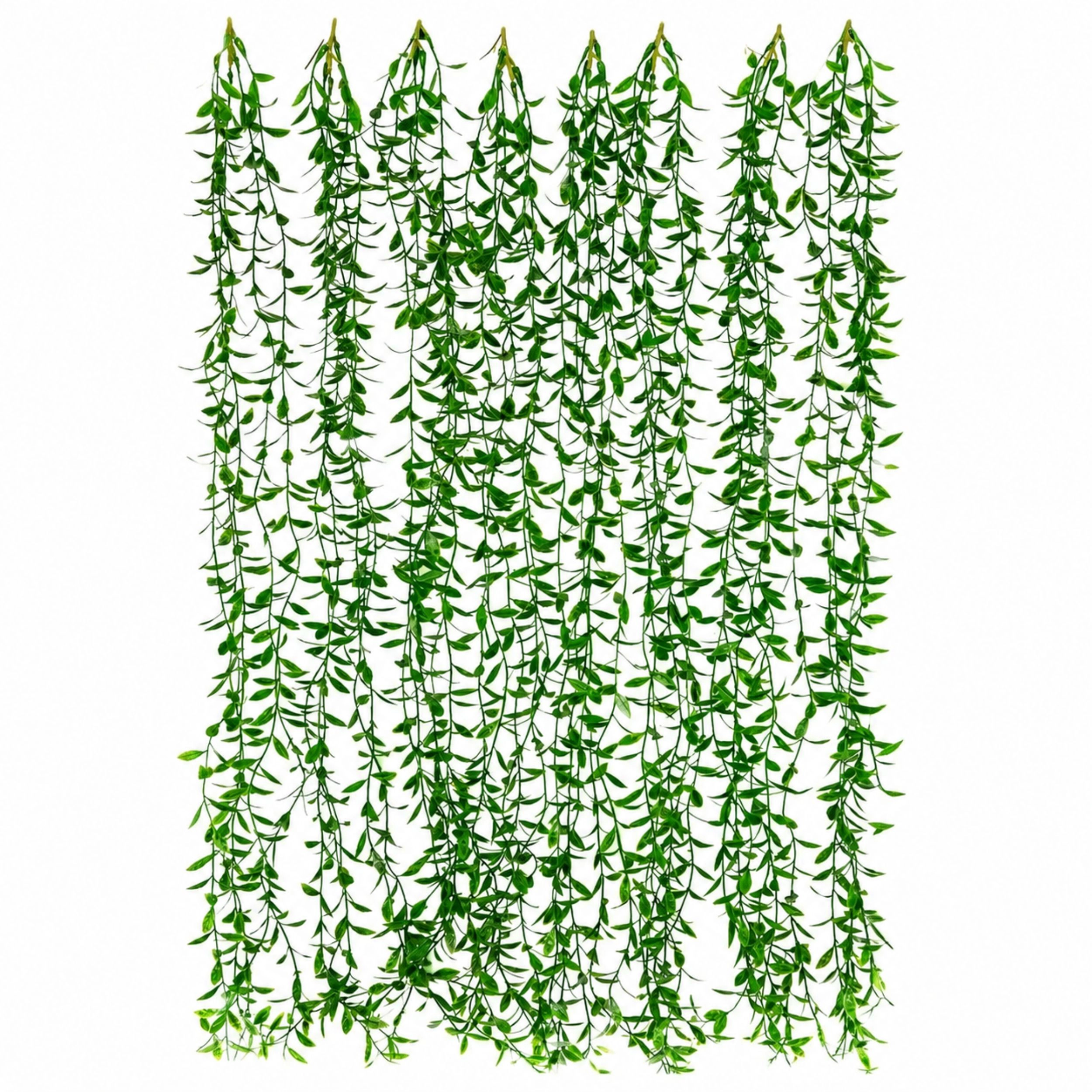 Home Collection Pack of 10 Artificial Weeping Willow Hanging Vines with Green Leaves