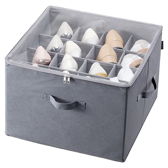 HONGGE Under Bed Shoe Storage Organizer with Clear Window and Reinforced Handles
