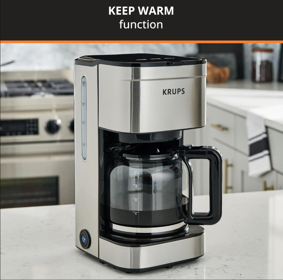 Krups Simply Brew 10-Cup Drip Coffee Maker | Stainless Steel