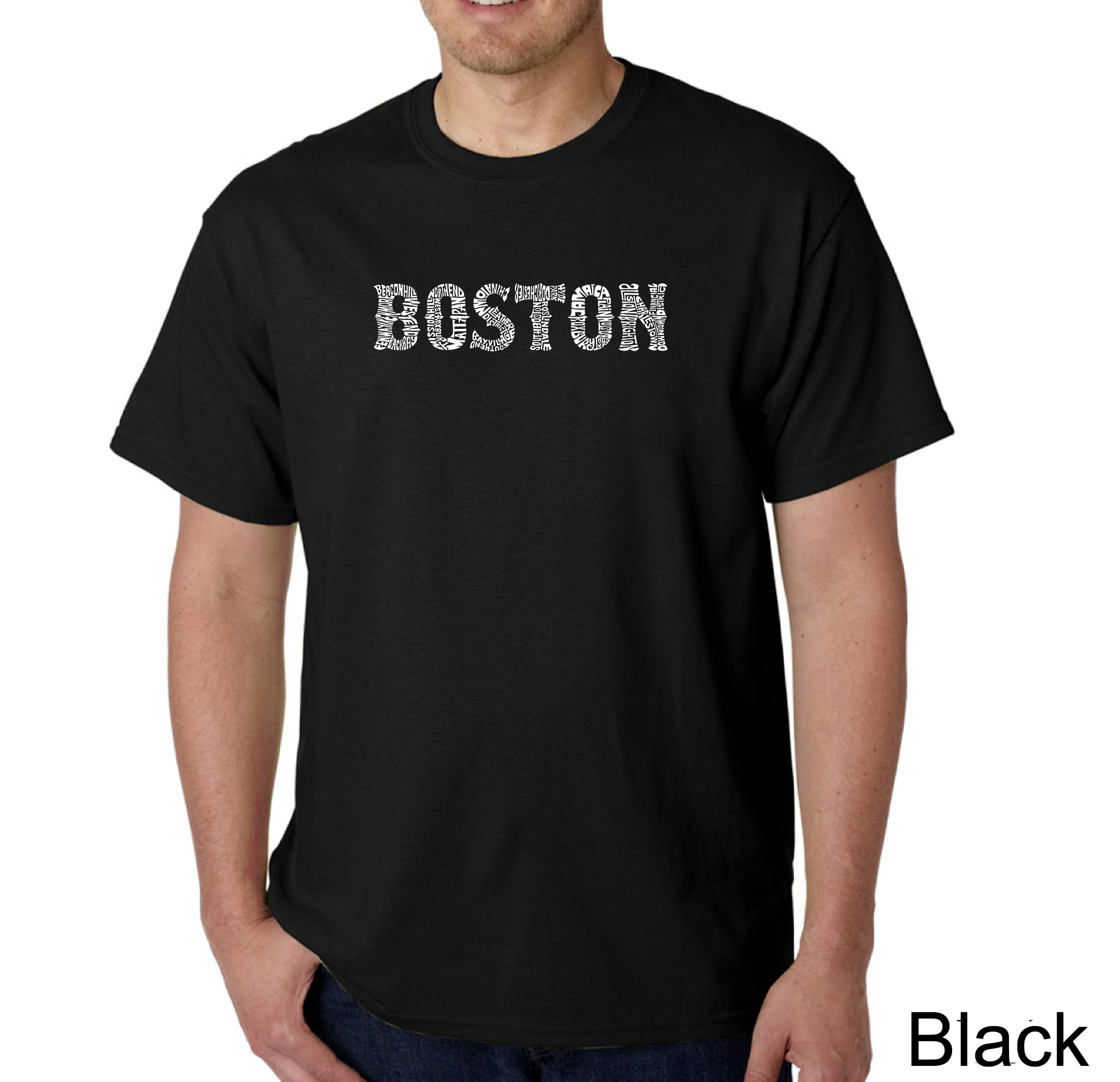 LA Pop Art Men's Word T-Shirt - Boston