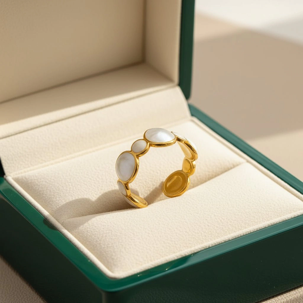 DressAtR Women's Twist Gold Plated Open Ring Set