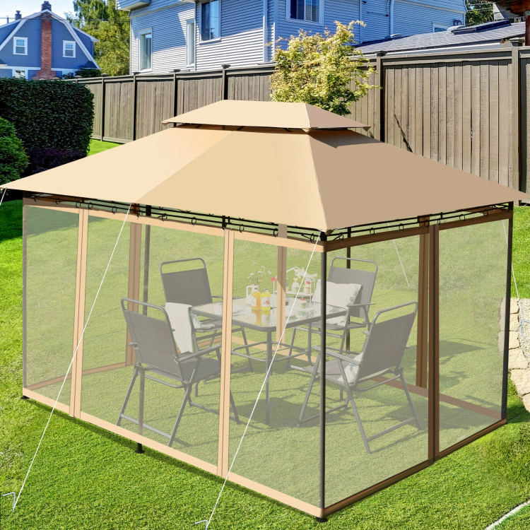Hivvago 10 Feet x 13 Feet Tent Canopy Shelter with Removable Netting Sidewall
