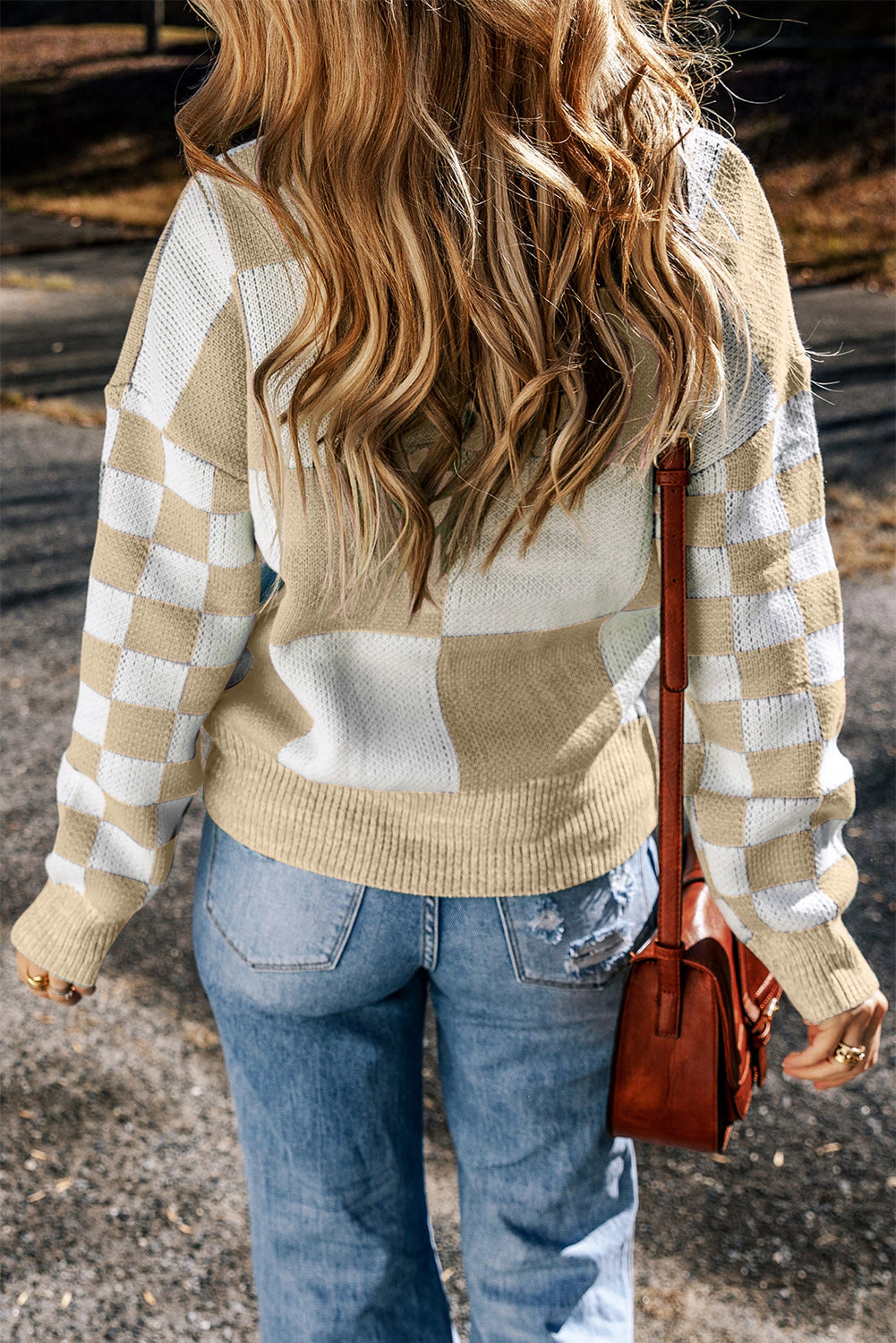 Threaded Pear Women's Vivifira Print Drop Shoulder Sweater