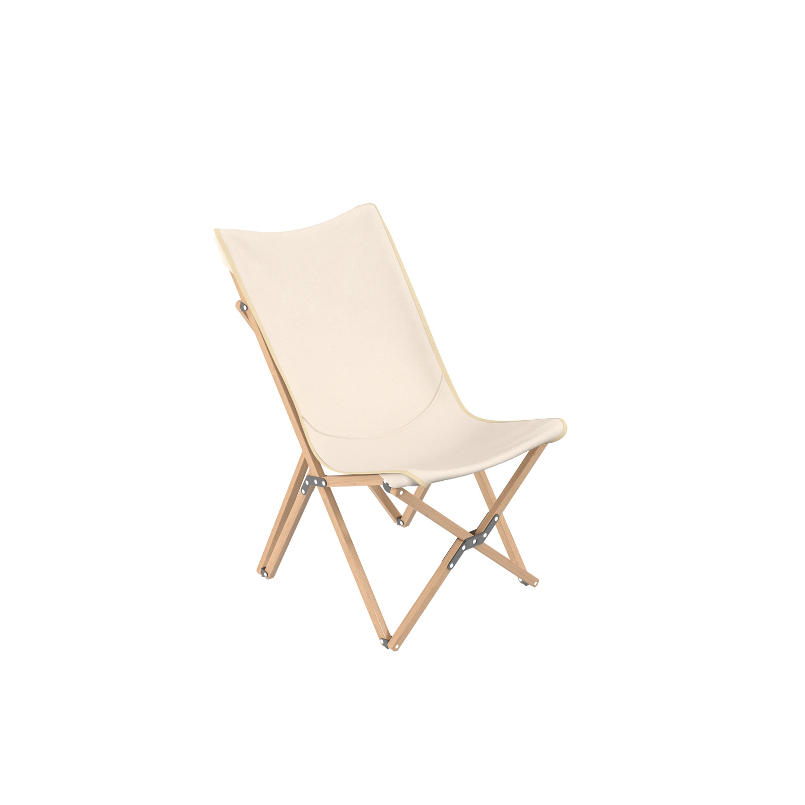 LJG Set of 2 Bamboo Dorm Chair with Storage Pocket for Camping and Fishing
