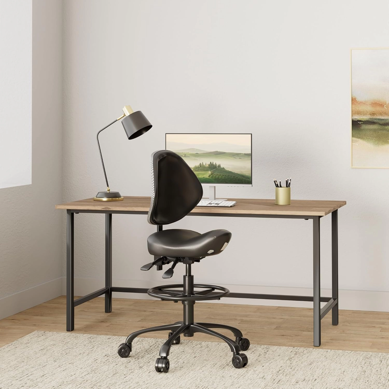 Platinum-Level Office Chairs Ergonomic Saddle Stool Chair, Swivel Hydraulic Tilt