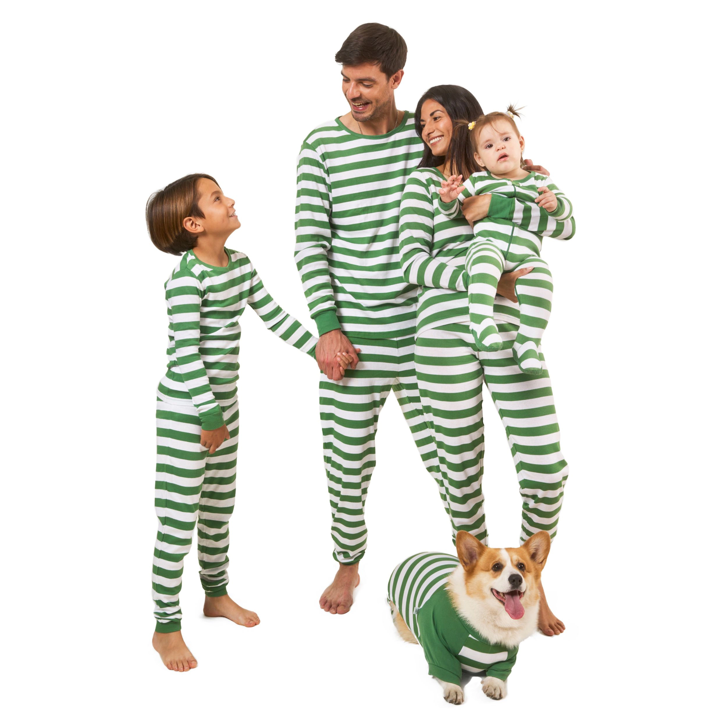 Leveret Womens 2-Piece Christmas Striped Cotton Snug Fit Pajama Set