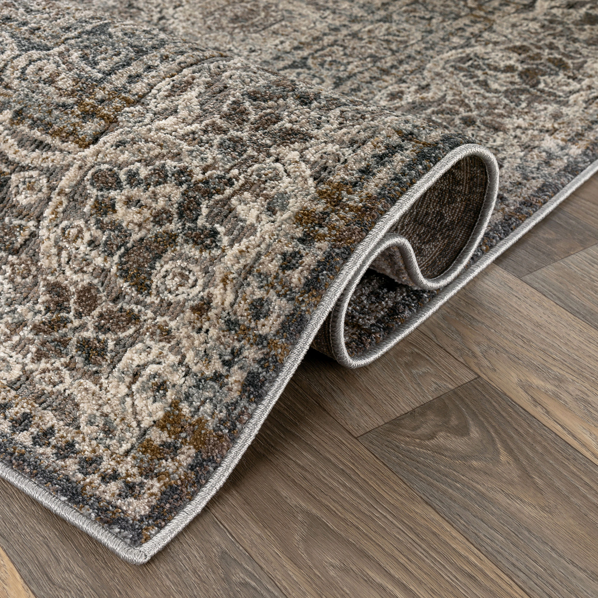 World Rug Gallery Textured High-Low Indoor Area Rug, Modern Stone Design, Jute Backing, Entryway Rug