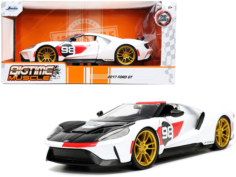Jada 2021 Ford Gt #98 White "Heritage Edition" "Bigtime Muscle" Series 1/24 Diecast Model Car by Jada