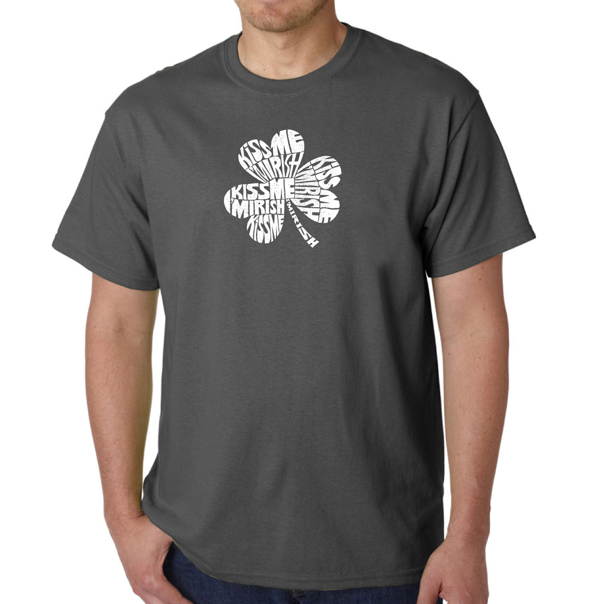 LA Pop Art Men's Word T-Shirt - Kiss Me I'm Irish