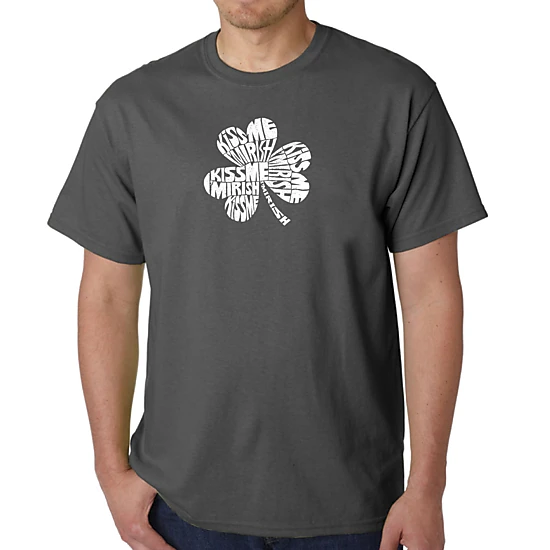 LA Pop Art Men's Word Art T-Shirt - Kiss Me I'm Irish