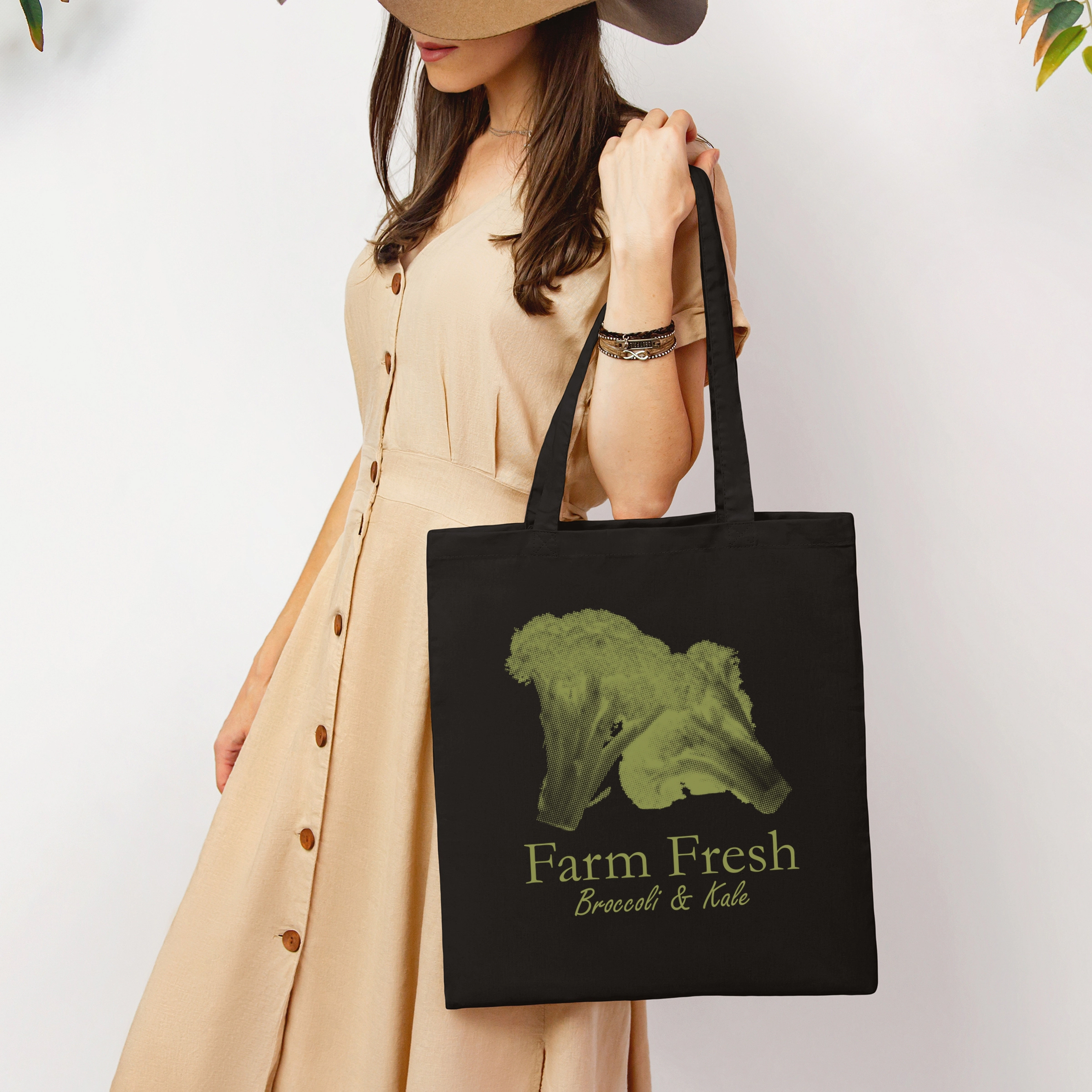 Simply Sage Market - Canvas Tote Farm Fresh Broccoli and Kale