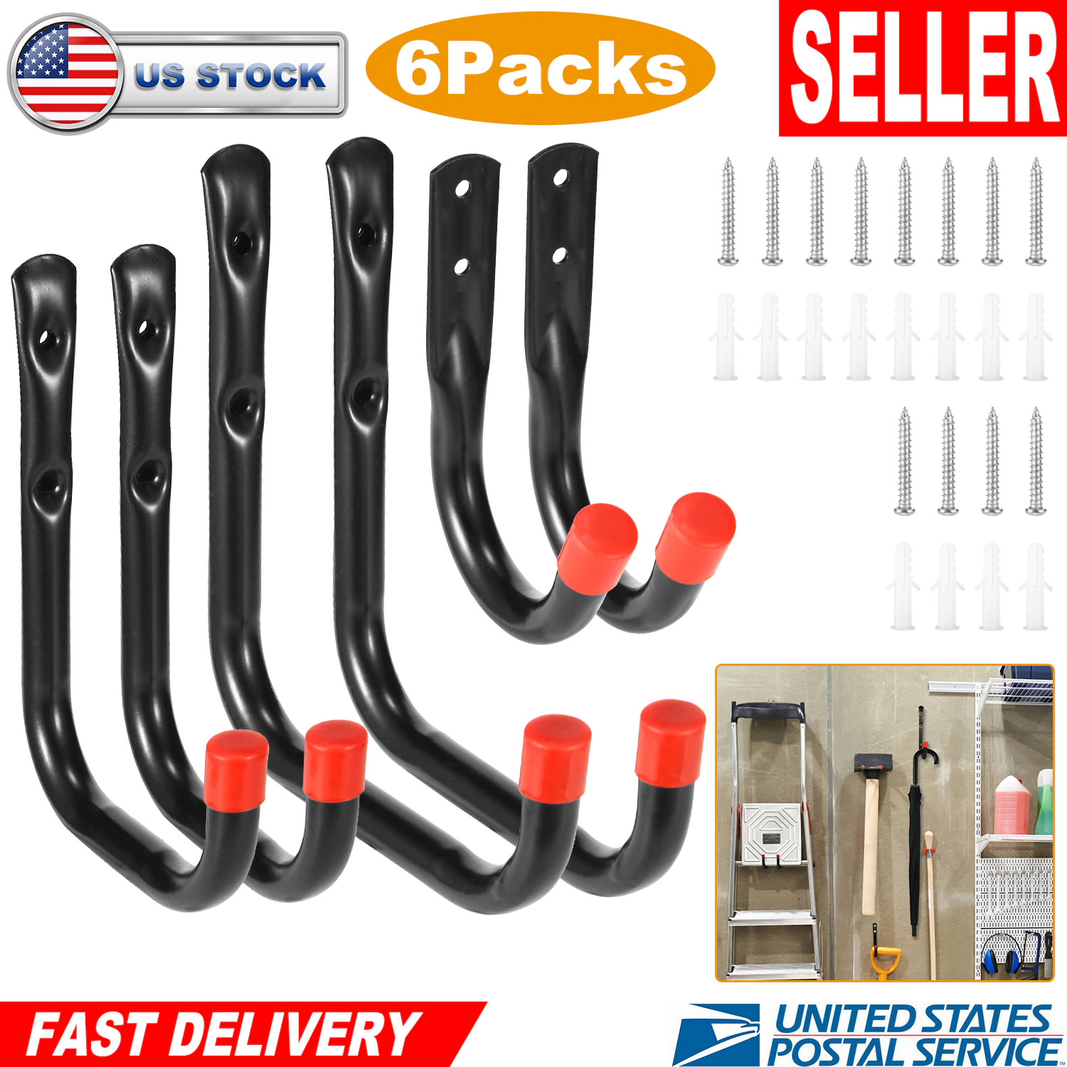 IMounTEK Unisex Heavy Duty Wall Storage Hooks 6-Pack
