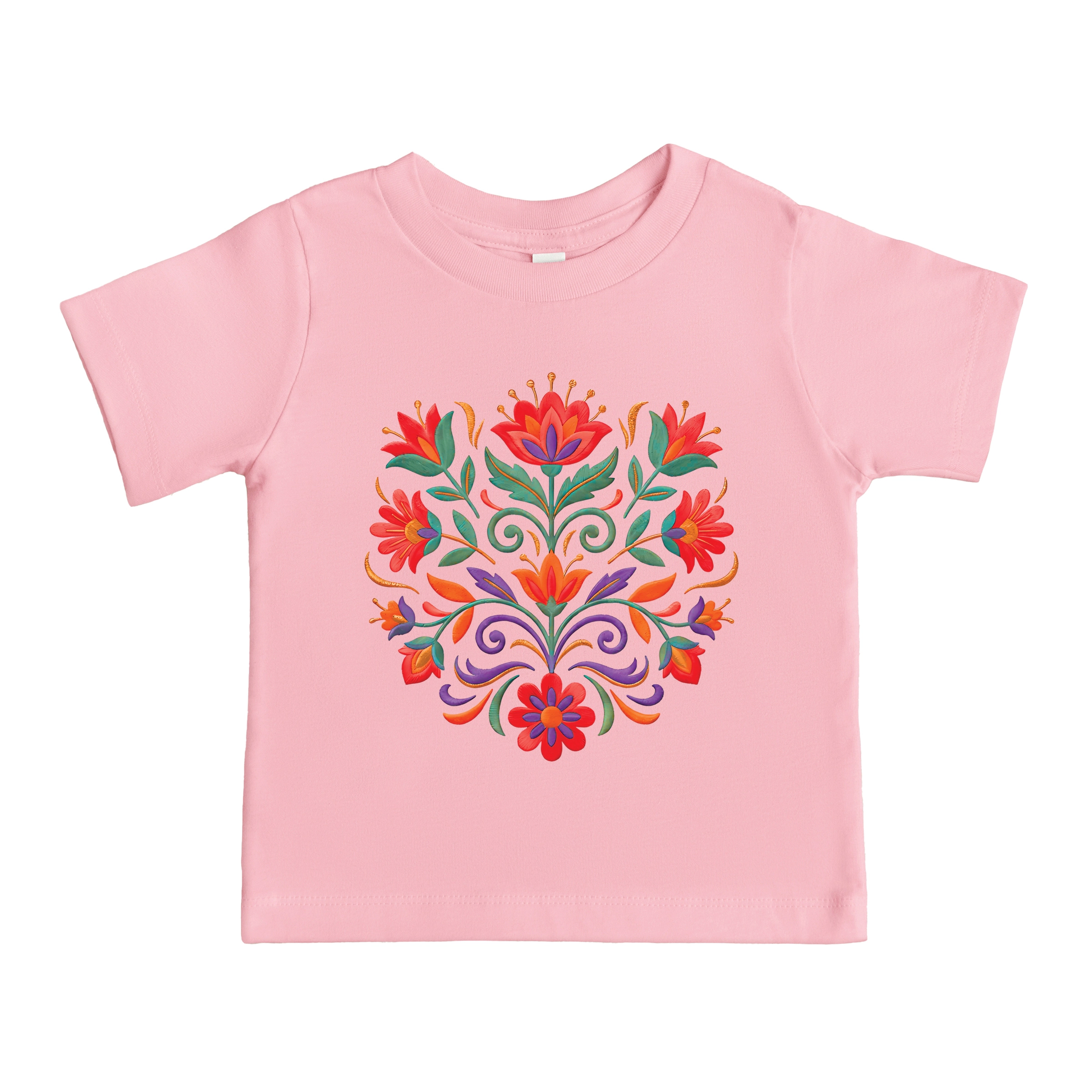 The Juniper Shop - Toddler Short Sleeve Graphic T-Shirt Swirly Florals Faux Texture