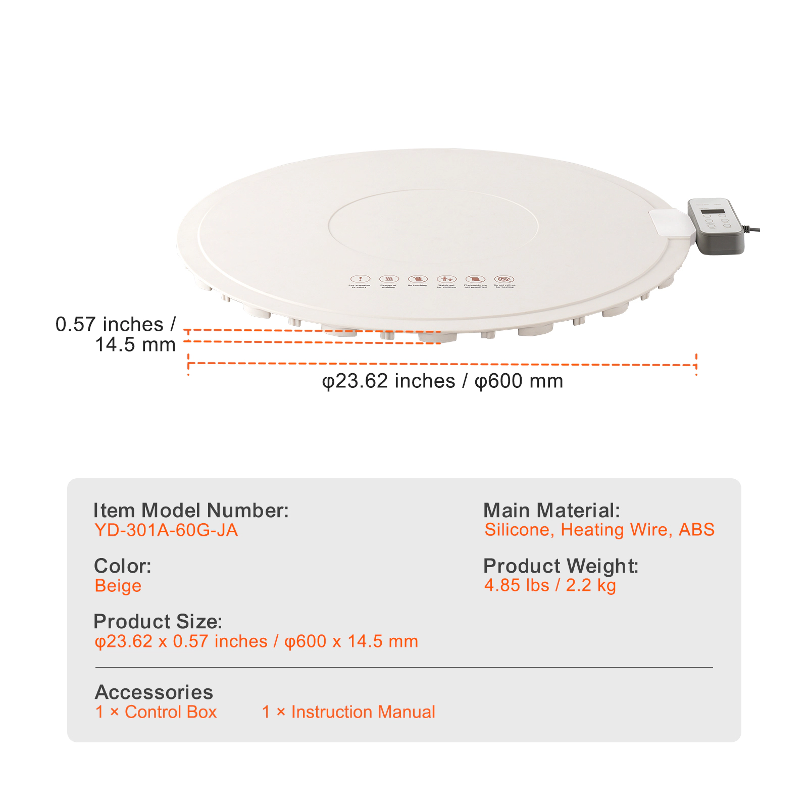 HONGGE Electric Warming Tray, Food Warming Mat for Buffet