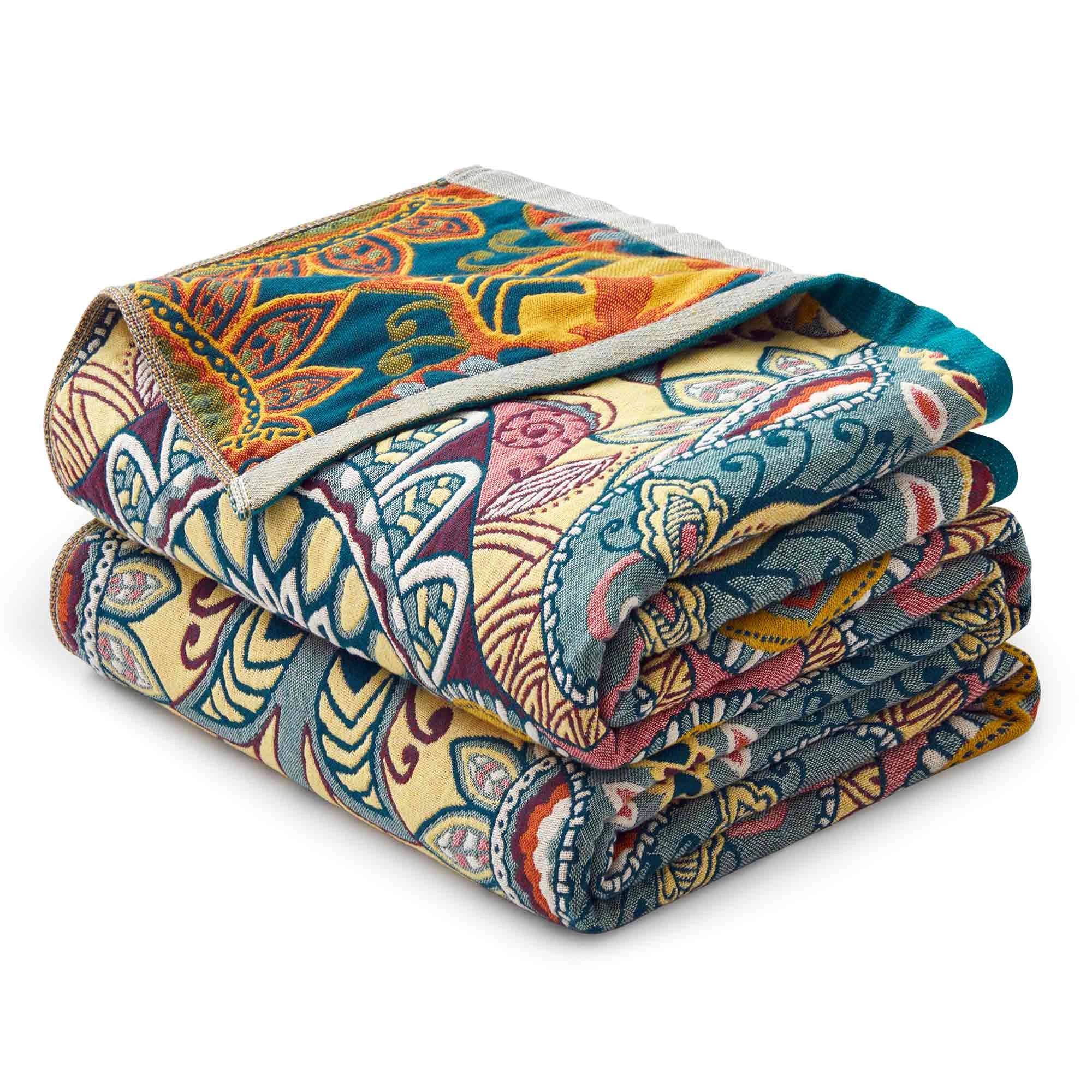 PEACENEST Four Layer Cotton Blanket Soft Breathable Bed
