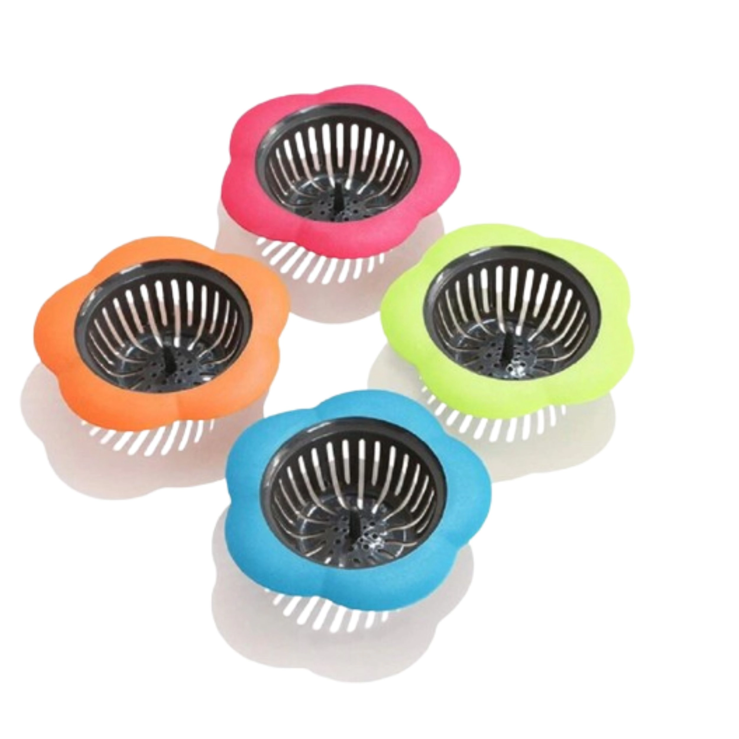 Home Collection Pack of 4, 4.5" Kitchen Sink Drain Strainers Plastic Food Catchers