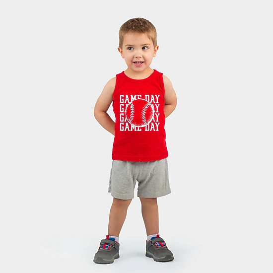 The Juniper Shop - Distressed Game Day Baseball - Toddler Graphic Tank