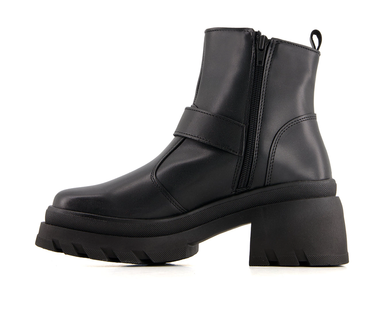 Andrea Womens Biker Boots With Buckle