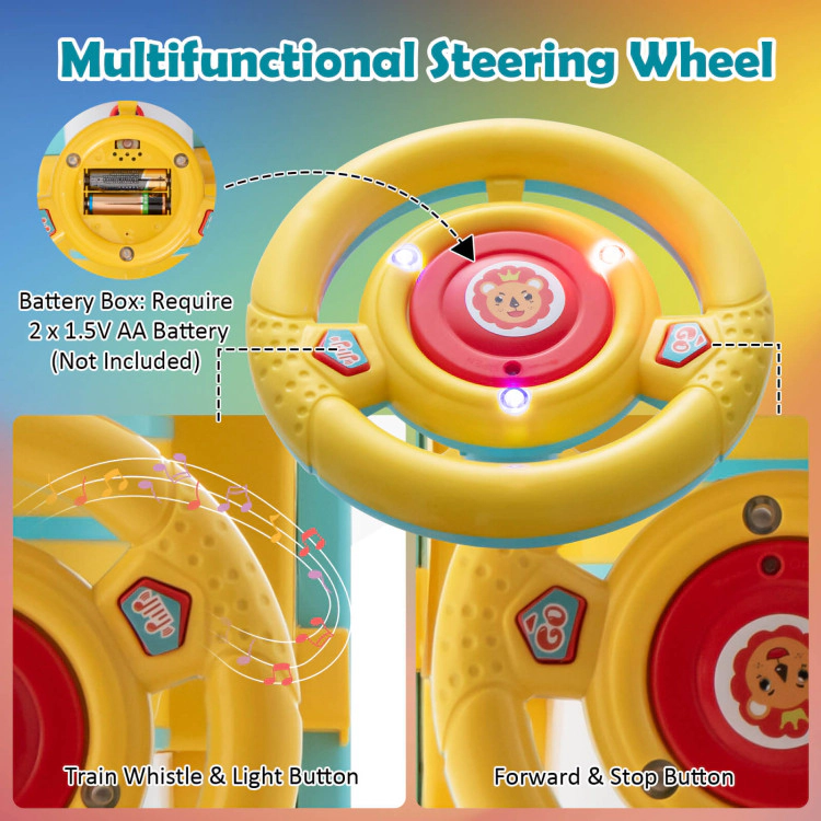Hivvago 6V Electric Kids Ride On Car Toy Train with 16 Pieces Tracks