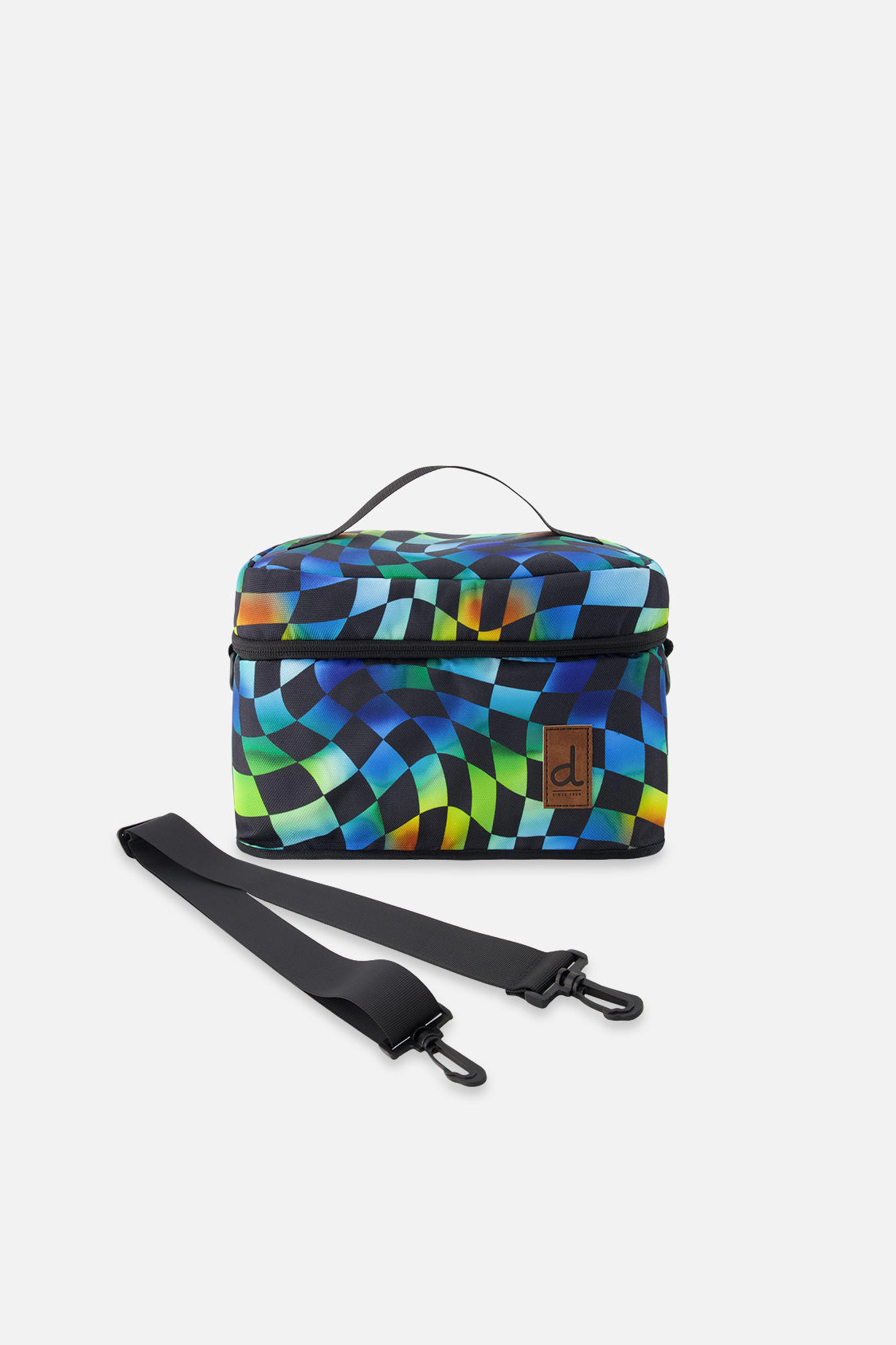 Deux par Deux Boys Insulated Checkered Print Lunch Box with Removable Shoulder Strap
