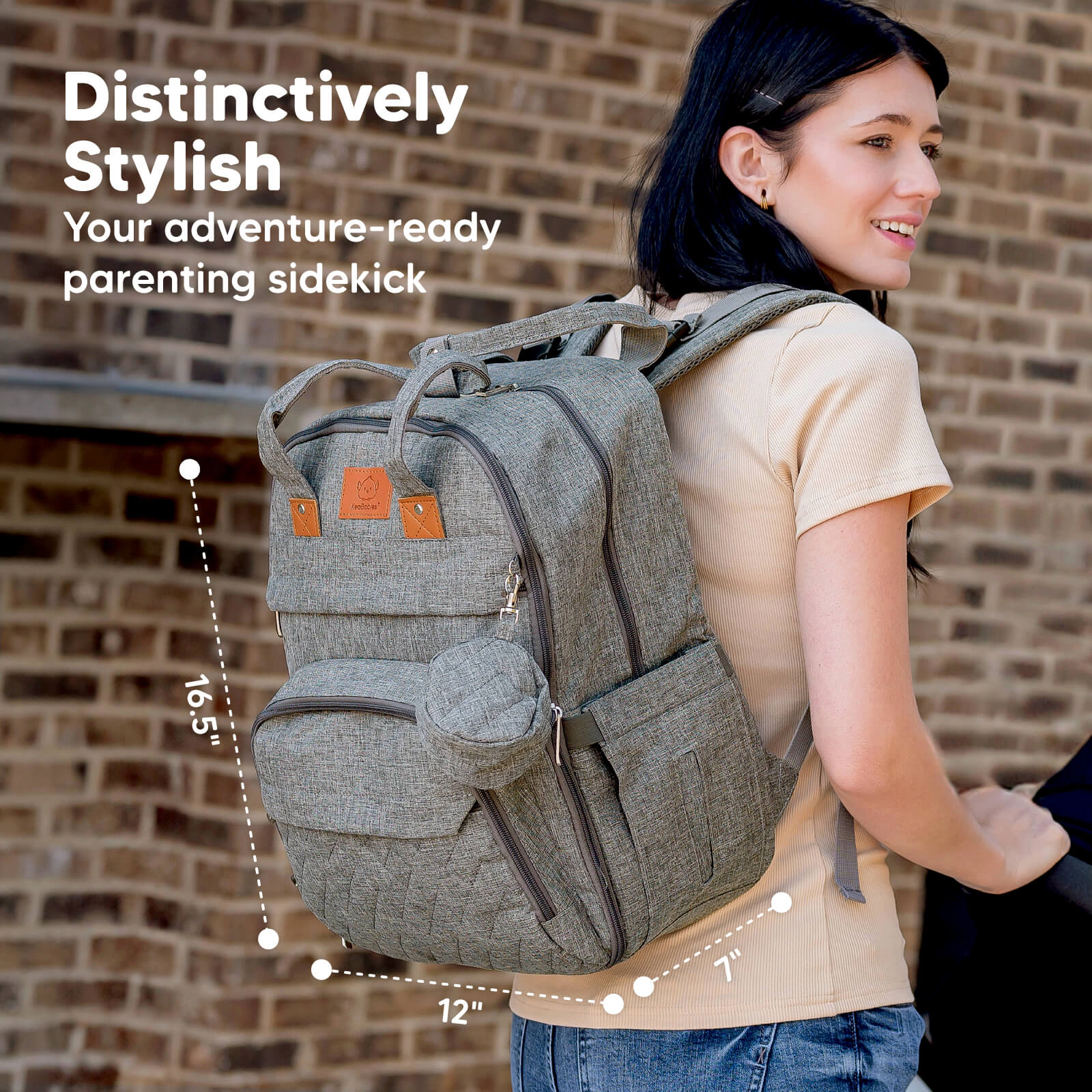 KeaBabies Rove Diaper Bag for Baby Boys, Girls