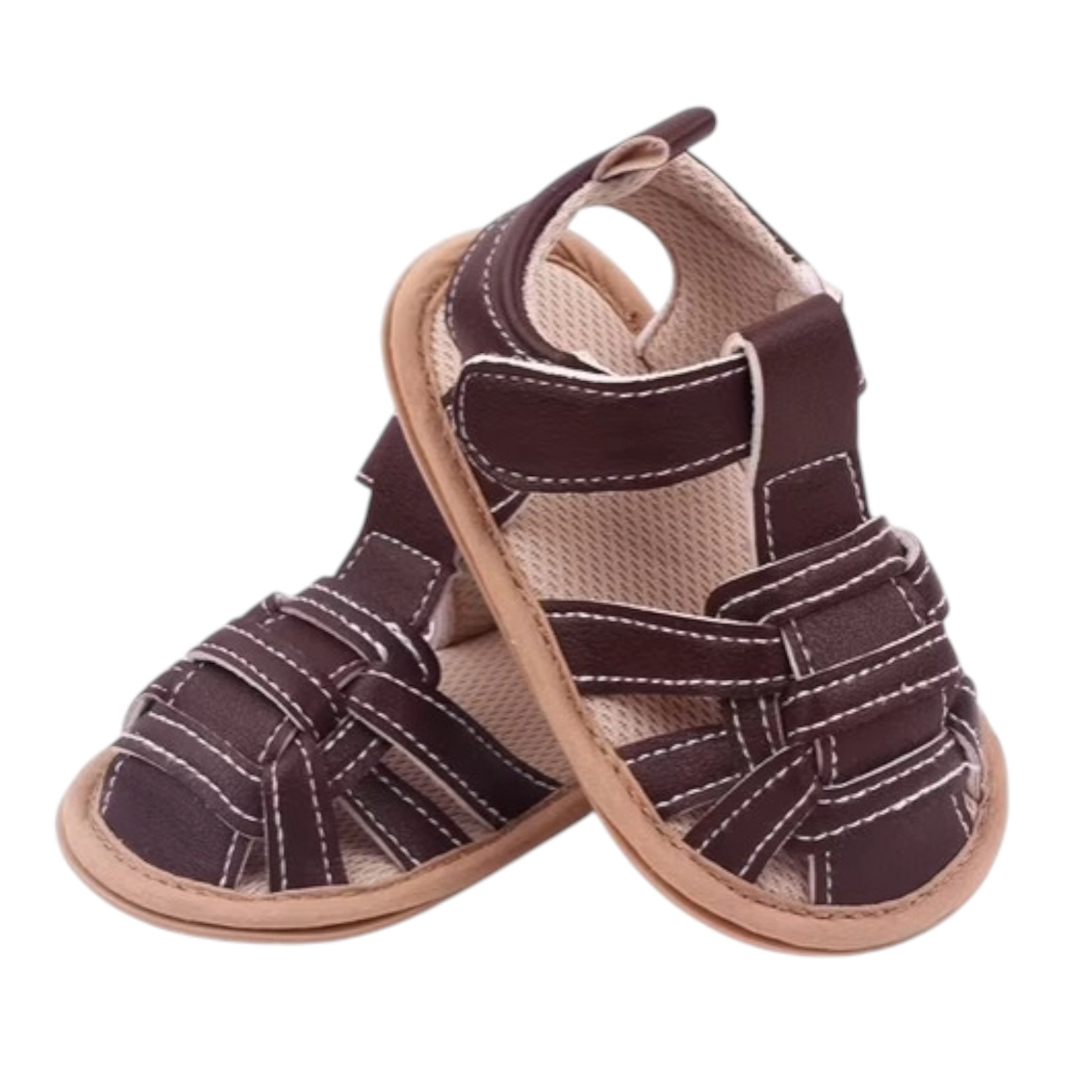 Laurenza's Baby Boys Chocolate Strap Sandals