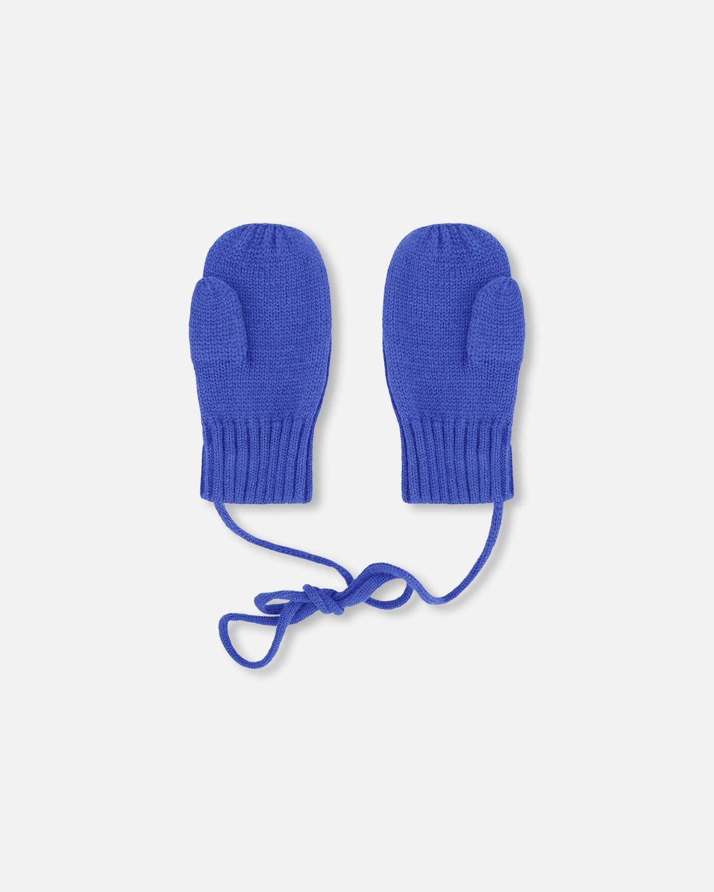 Deux par Deux Boys Ribbed Knit Mittens 18-24m with Cord