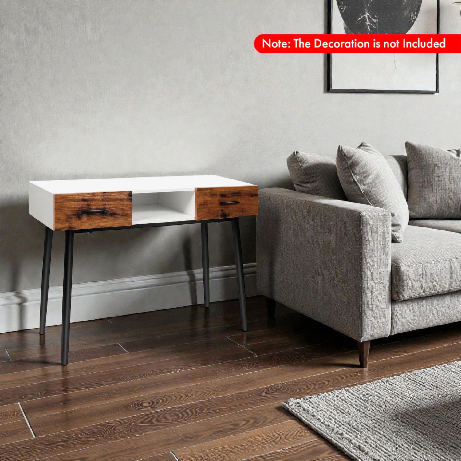 Hivvago Contemporary 42" Hallway Console with Dual Drawer Storage
