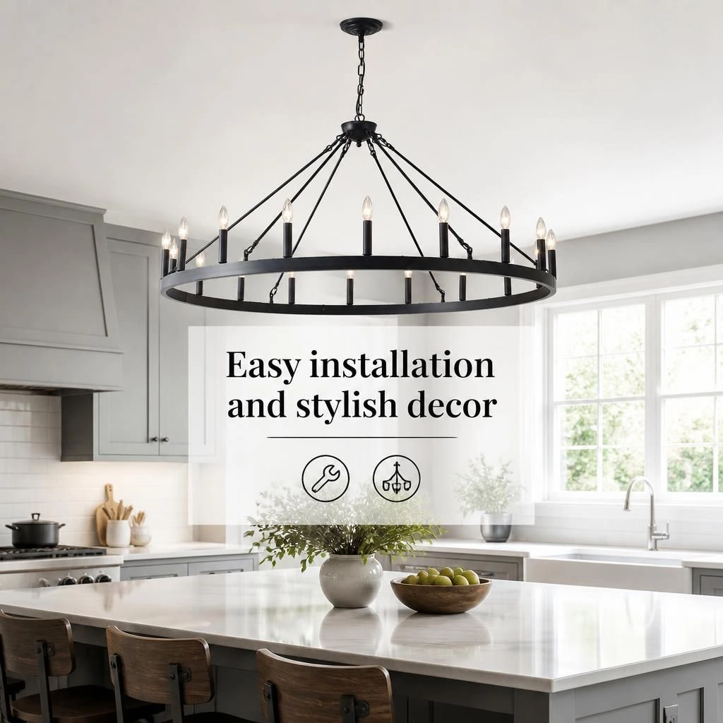 ELEMENT ACE Modern Round Iron Flush Mount Ceiling Light