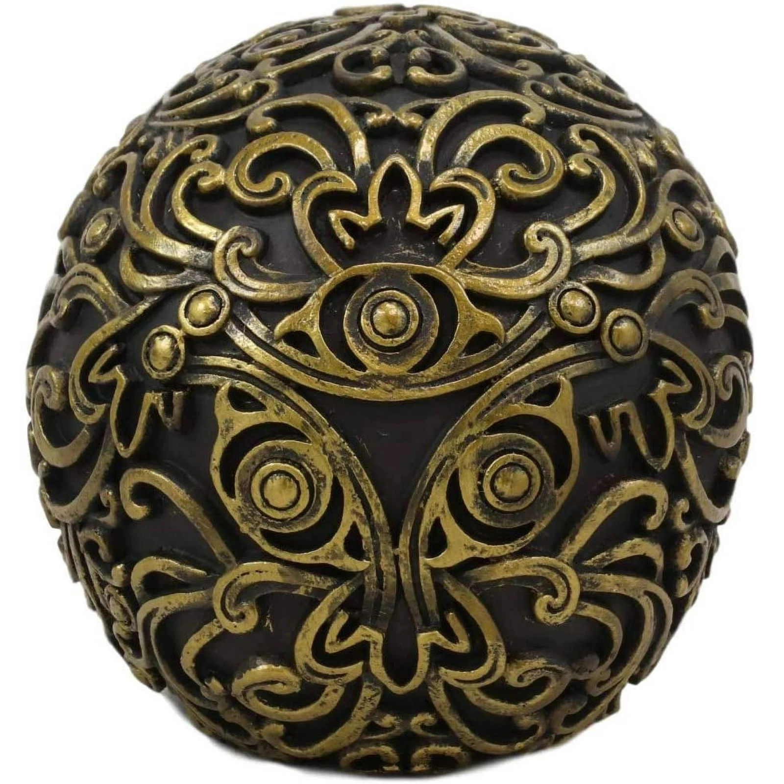 Pacific Giftware Royal Persian Black and Gold Keyhole Skull Figurine 6 inch Long Skeleton Decor
