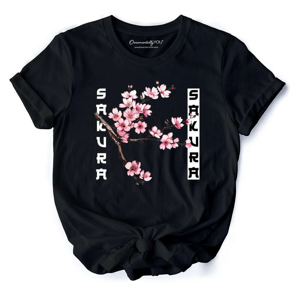 OrnamentallyYou Unisex Vintage Sakura Cherry Blossom T-Shirt
