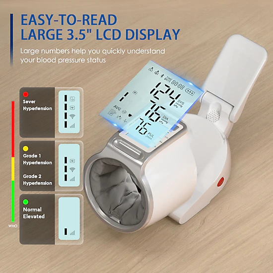 NICEBAY 38-Second Fast Reading Blood Pressure Monitor – Error-Free Cuff, Dual-User Memory, Foldable & USB-C Rechargeable