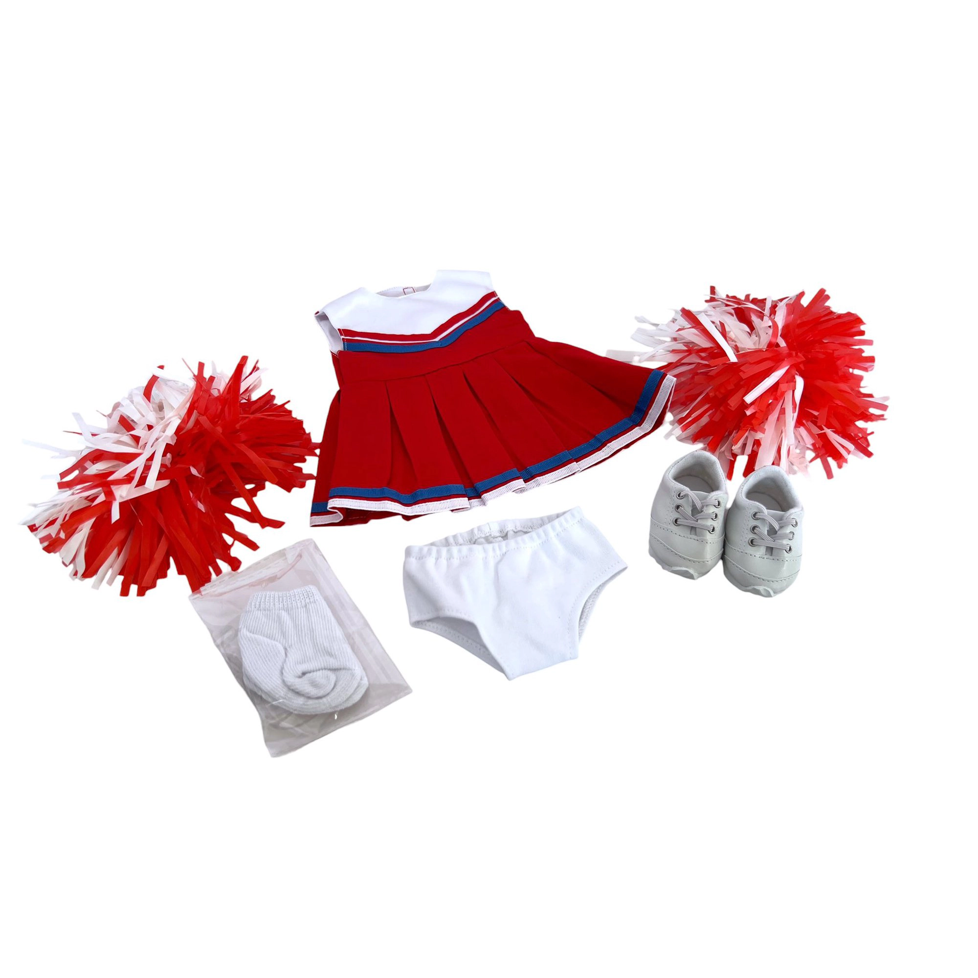 MBD® 18 Inch Girl Doll Clothes- Red Cheerleader Outfit Fits 18 Inch Kennedy and Friends Dolls