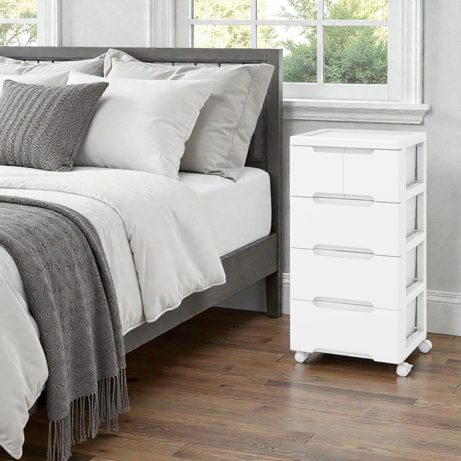 Hivvago Rolling Organizer Cabinet with Spacious Storage Drawers