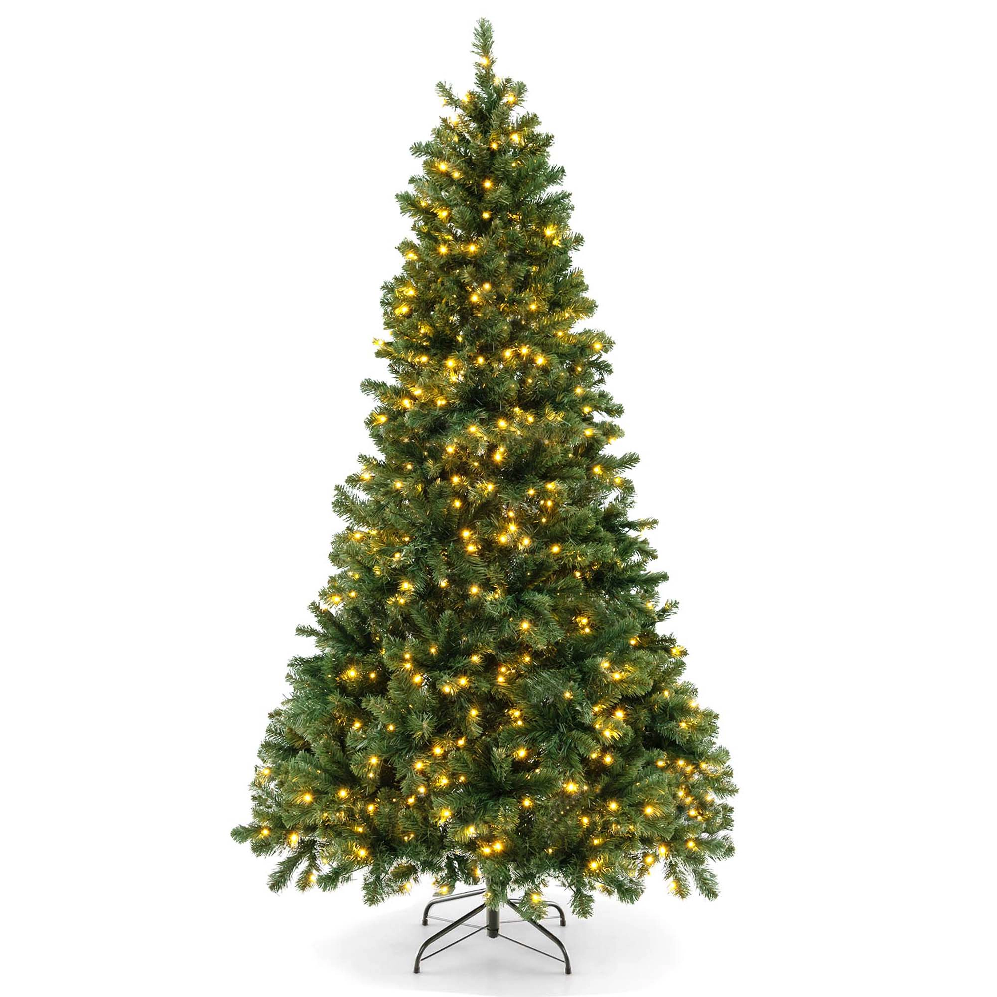 Costway 6ft Artificial Christmas Tree Xmas Decoration PVC Branch Tips 560 LED Lights