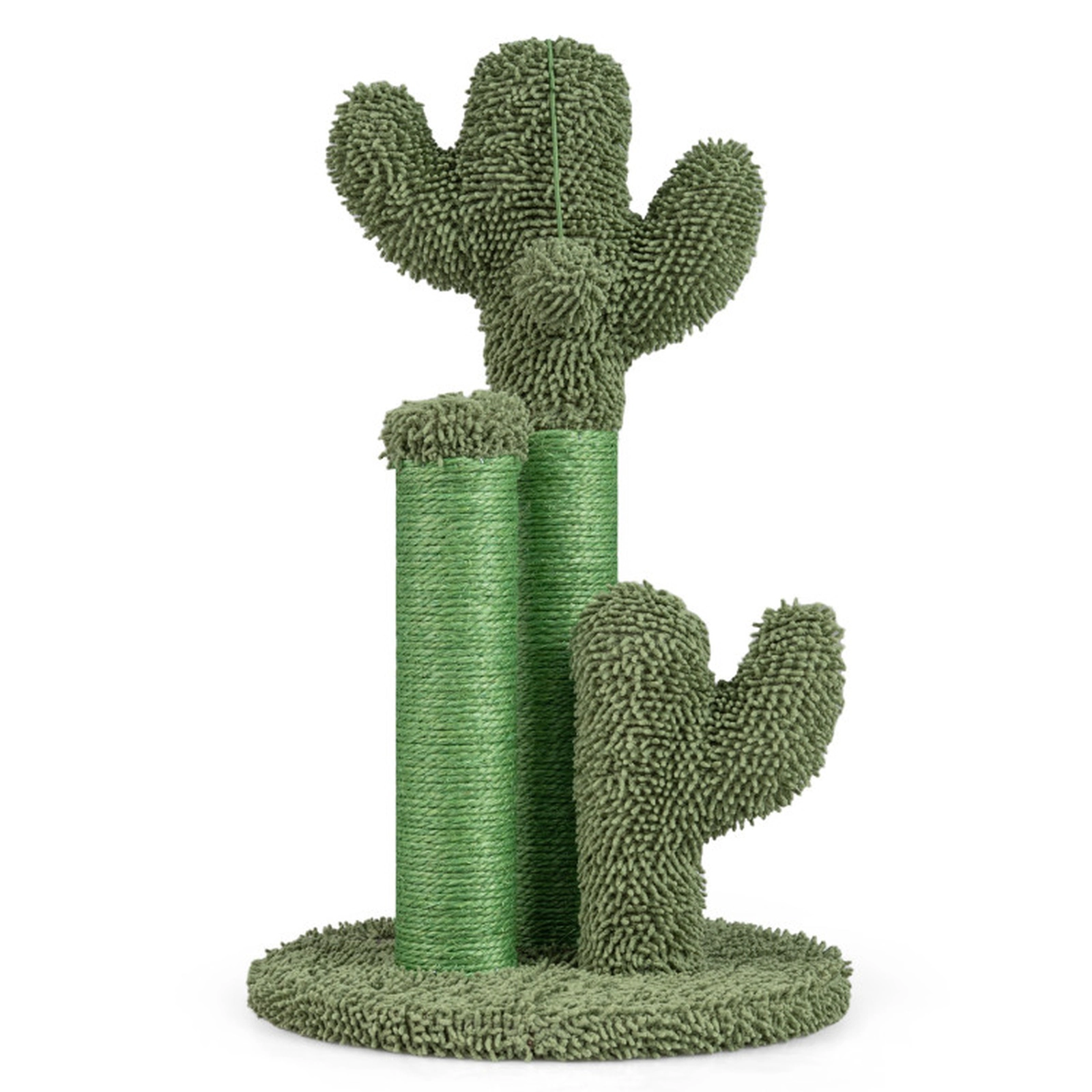 SUGIFT 22 Inch Cactus Cat Scratching Post Green with Natural Sisal Rope and Ball