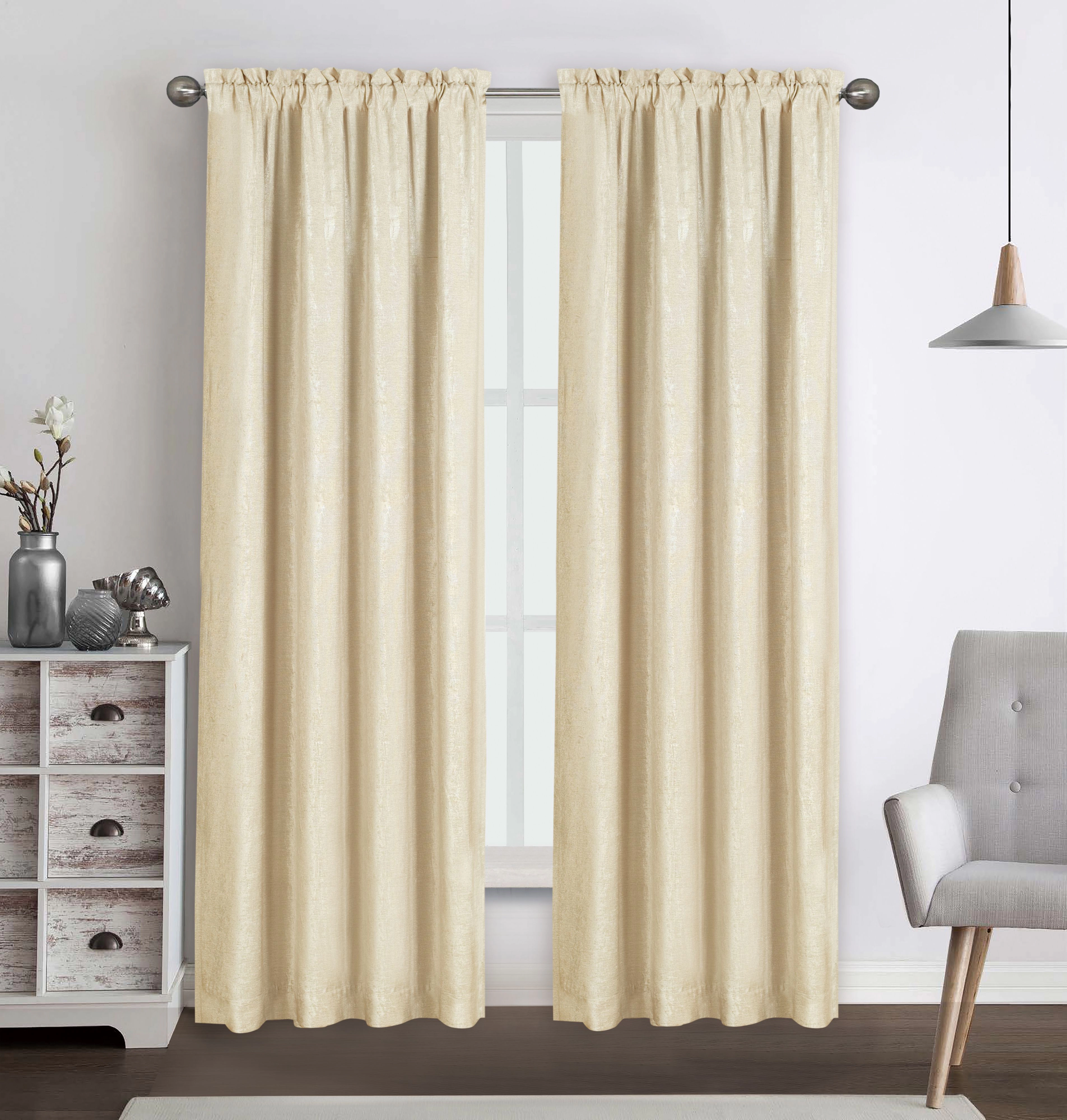 Kate Aurora 2 Piece Heavy Weight Light Filtering Rod Pocket Luxurious Royal Chenille Curtain Panels