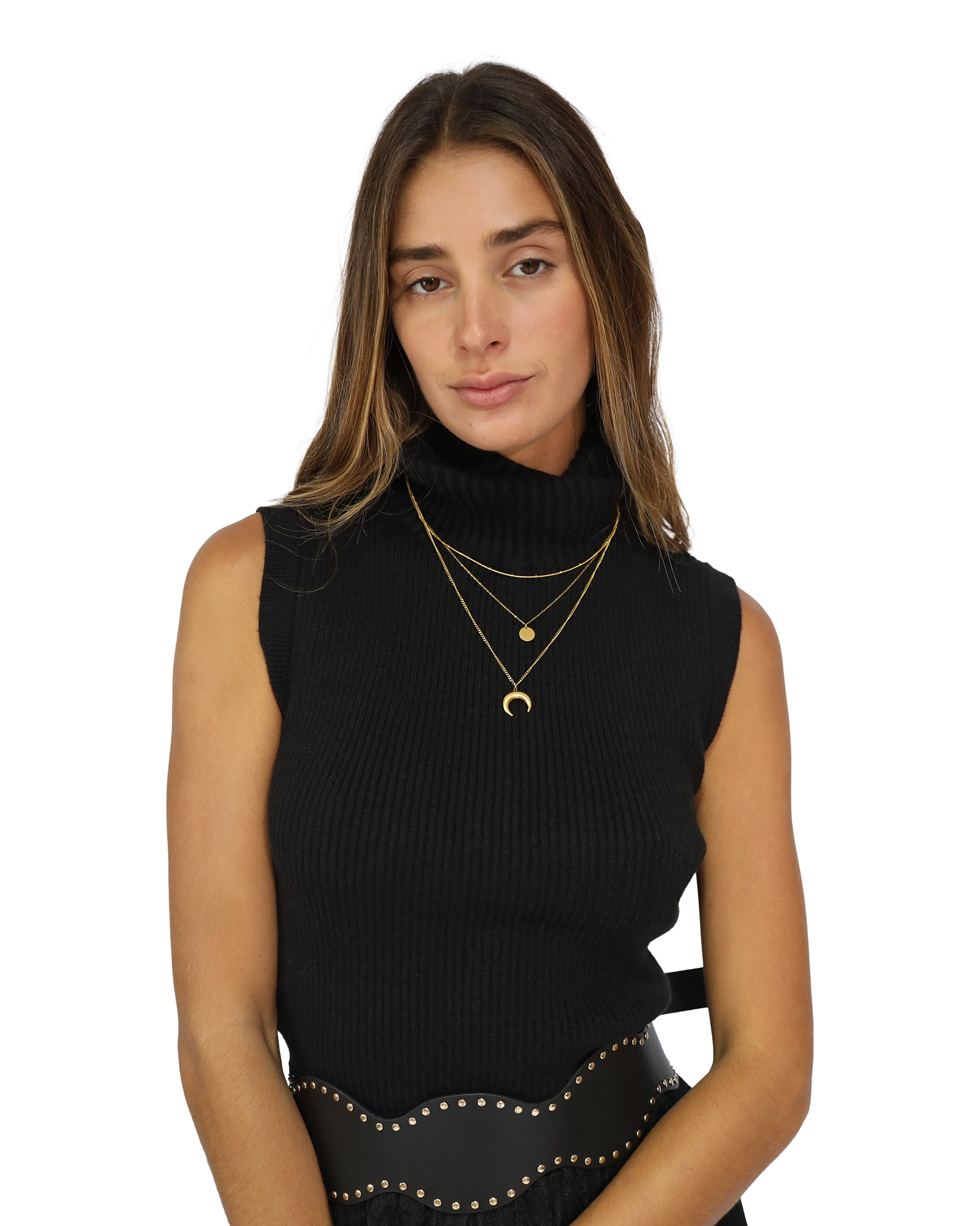 Belle & Bloom Womens Equation Sleeveless Turtleneck Knit